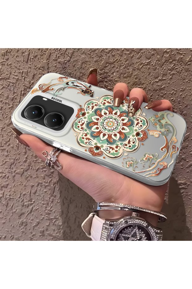 Poco X7 Pro Compatible Traditional Dunhuang Motif Silicone Phone Case, Shockproof
