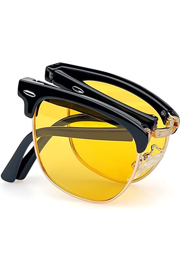 نظارات شمسية مستطيلة قابلة للطي للرجال والنساء للحماية من الأشعة فوق البنفسجية، نظارات شمسية كلاسيكي