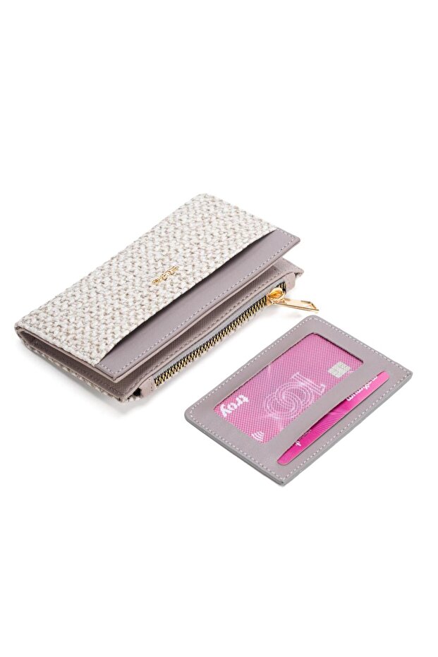 Women's Card Holder Detailed Two-Piece Insertable Card Holder Wallet