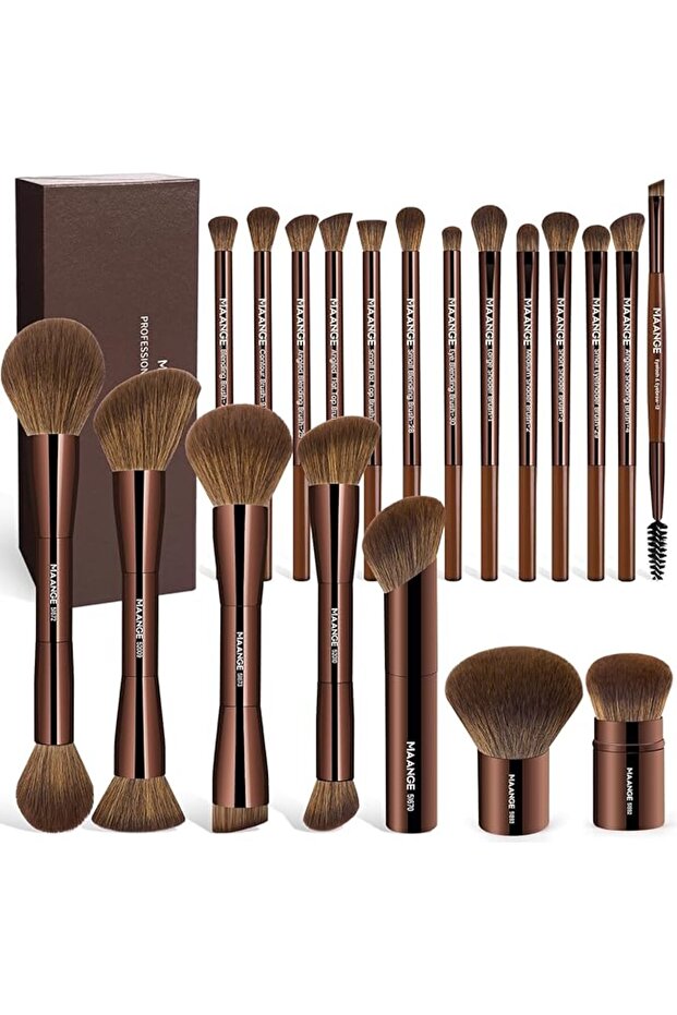 20 Pcs Makeup Brushes with Gift Box, Double-End Multi-functional Makeup Brushes for Blending