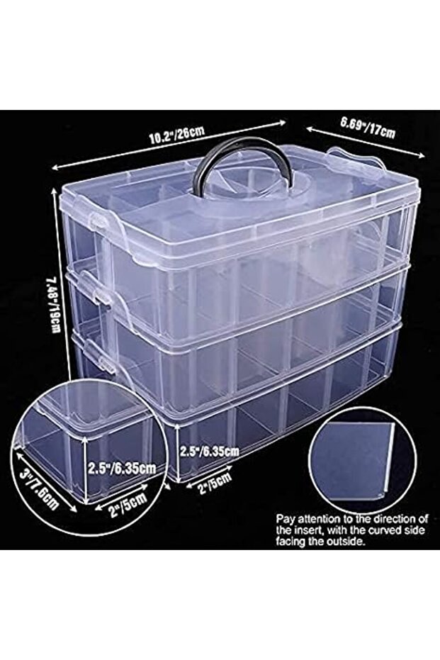 Stackable Storage Container Box, Multi-Compartment Plastic Storage Solution for Craft Suppl - 2