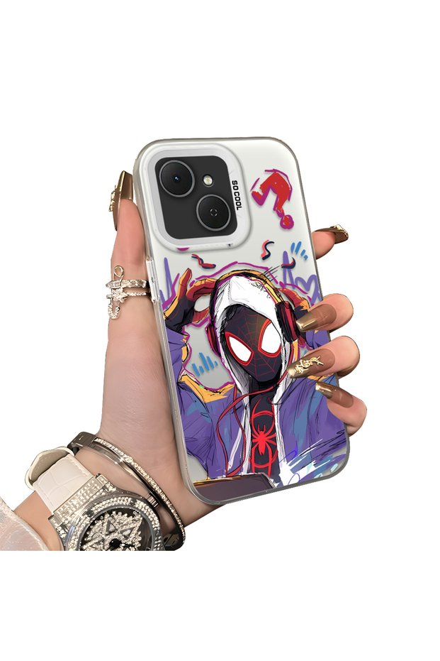 Tecno Spark 40C Compatible Spiderman Double Case Acrylic Back Silicone Edge Protection