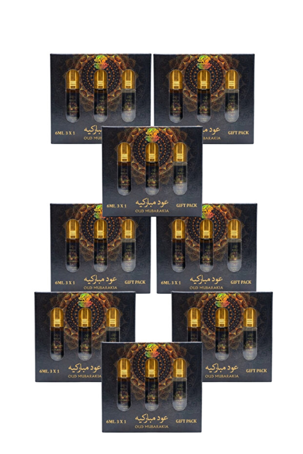8 قطع من عطر العود المباركيا، عبوة هدايا 3 × 6 مل