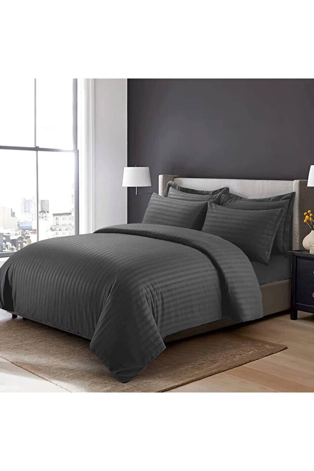 ® 6-Piece Duvet Cover Set –King Size, Includes 1 Duvet Cover(220x240cm), 1 Fitted Sheet(180x200+30cm) 4 Pillowcases(53x75cm)