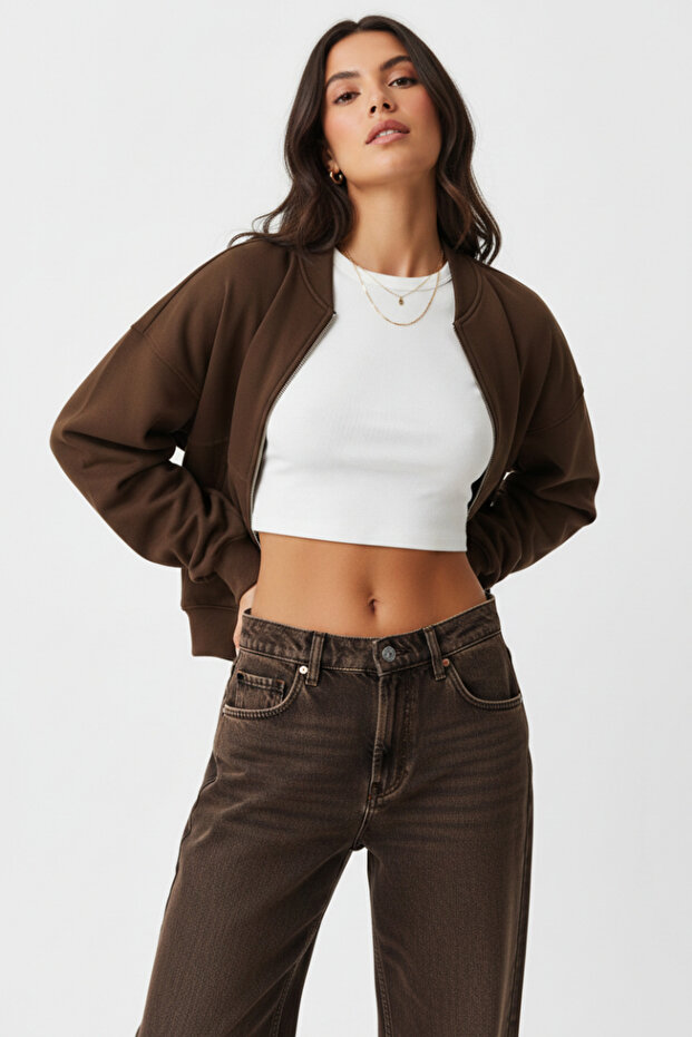 Women's Basic Comfortable Fit Zippered Bomber Jacket