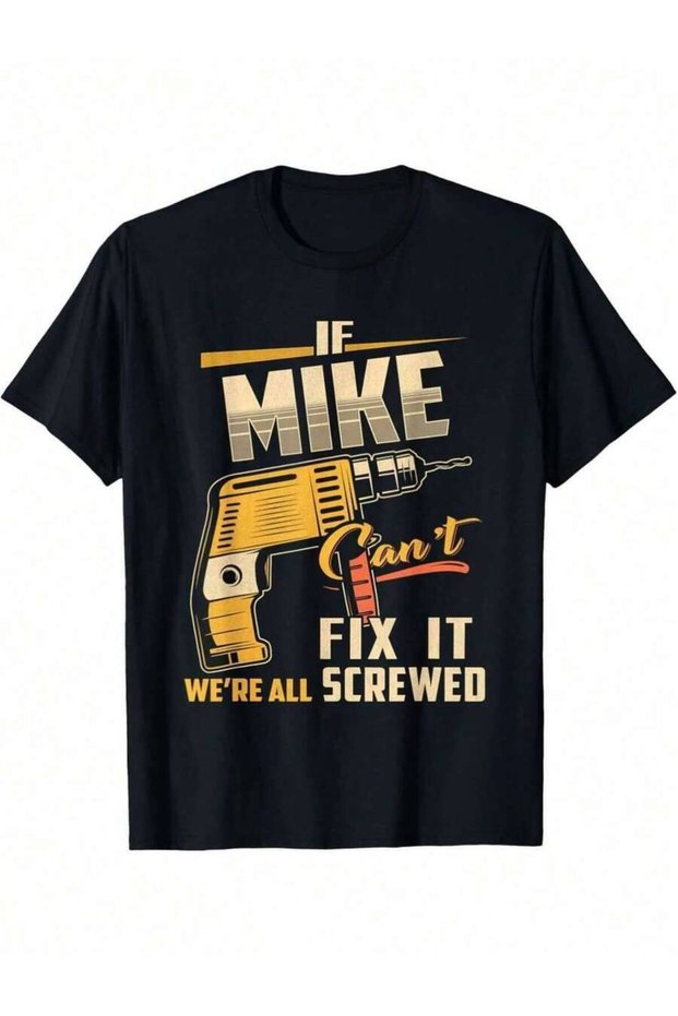 قميص رجالي من القطن بتصميم شخصي مضحك من First Funny Mike