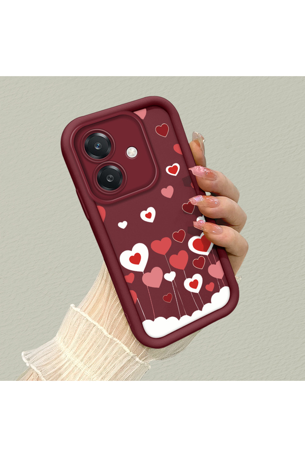 Oppo A3/A3X 4G/5G Compatible Colorful Heart Balloon Pattern Silicone Case, Stylish Impact Protection