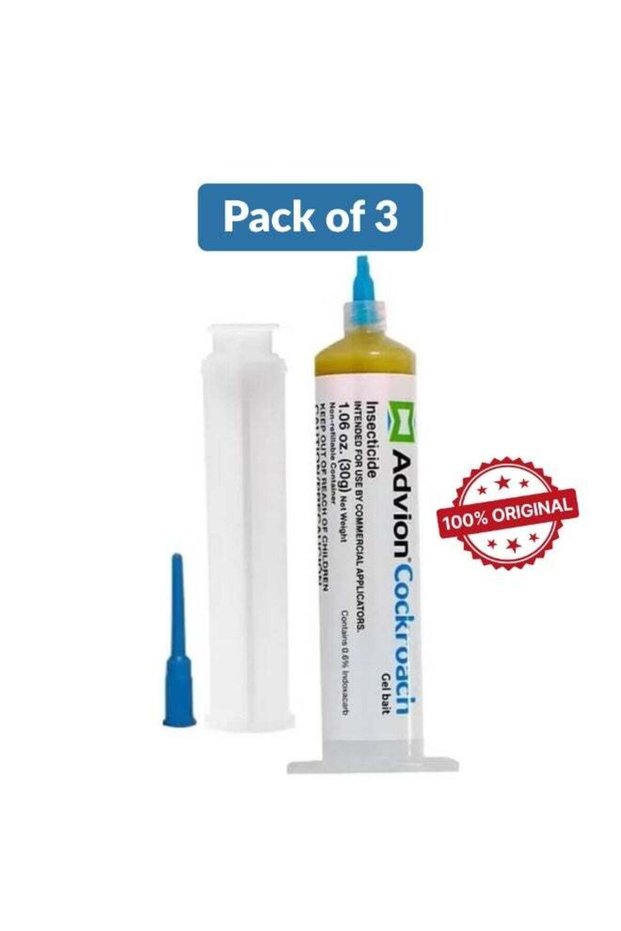 Advion Gel Bait (30g Pack of 3) – Professional Roach Killer Gel Bulk Value Pack for Severe Infestations, Homes, and Commercial Kitchens | Fast-Acting Colony Elimination