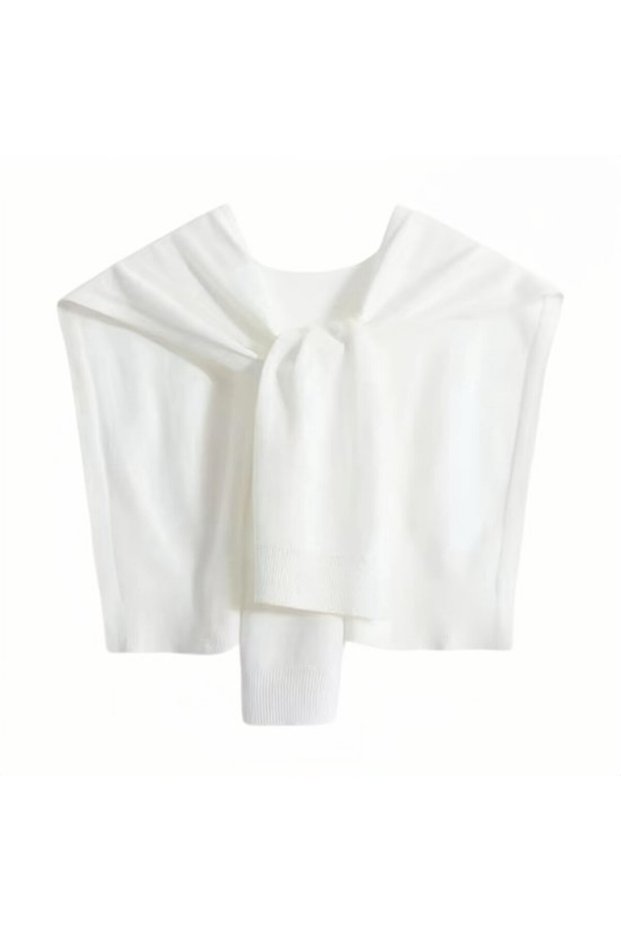Women's sweater scarf knitted knot casual top shirt fashion.