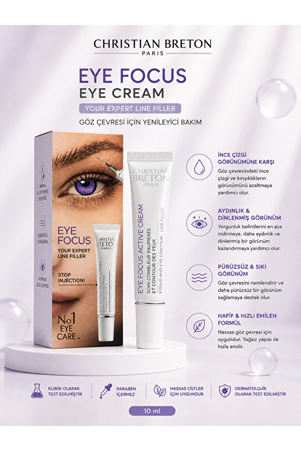 Eye Focus 10 ml – Intensive Moisturizing and Renewing Care Cream for Fine Lines and Anti-Wrinkle Around the Eyes