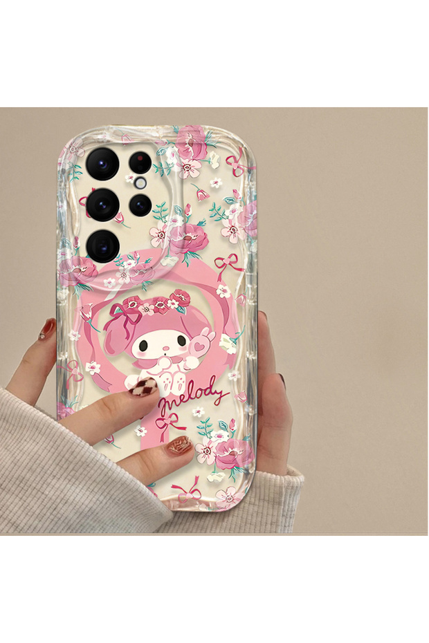 Clear Galaxy A17 Melody Kuromi Cinnamoroll Floral 3D Case for Samsung Galaxy S26 S25 Ultra S24 S23 S