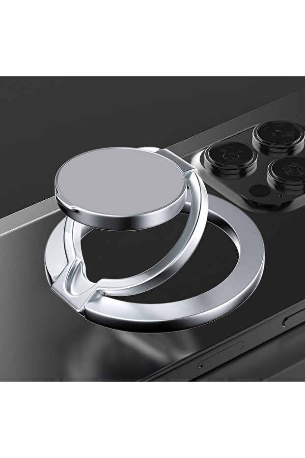 C-Silvery For Magsafe Cellphone Grip Double Sided Magnetic Ring Phone Holder Cellphones Stand Phone