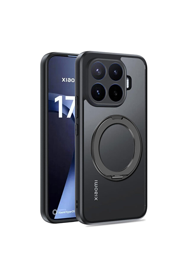 Xiaomi 17T black 360° Rotating Magnetic Holder Phone Case for Xiaomi 17T 15T 14T Pro/Ultra 17 Pro Ma