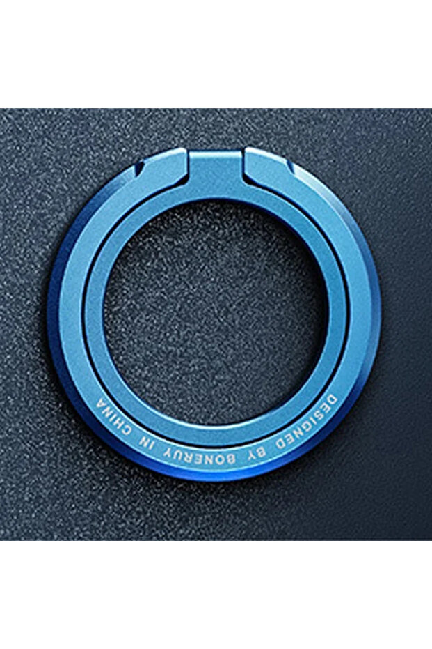 Sky Blue Magnetic Phone Ring Holder MagSafe Compatible 360° Rotatable Foldable Kickstand Ultra Thin