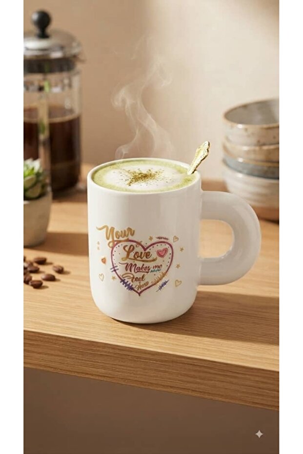 كوب قهوة سيراميك بمقبض سميك ومكتنز (Chunky / Thick Handle Ceramic Mug)