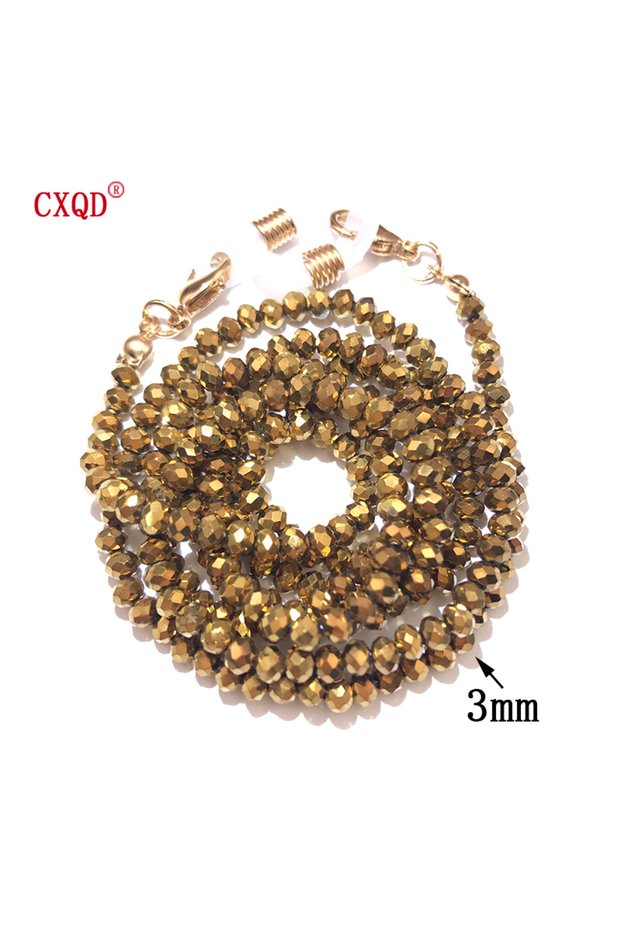 75cm 3mm Gold Handmade Fashion Reading Glasses Chain For Women Sunglasses Cords 3mm Electroplated L