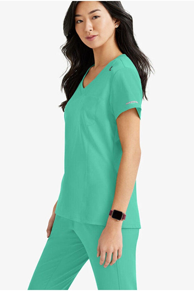 Skt147 Dignity Women's Scrubs Top – Imported, 4-Way Stretch, Modern V-Neck, and Comfortable Doctor/Nurse Single Top