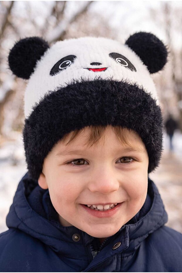 1-4 Years Old Boy's Fleece Lined Beanie with Figure