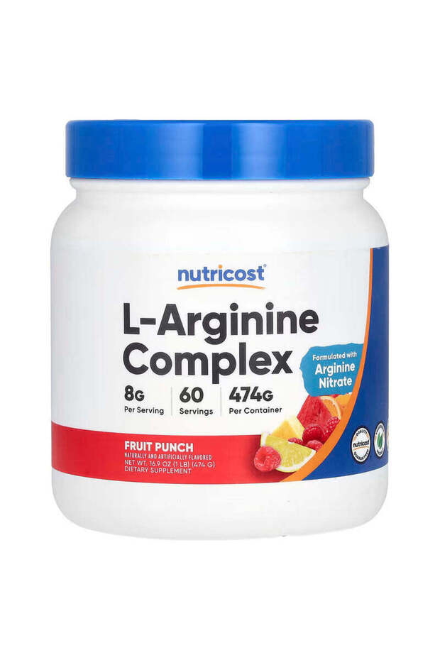 Arginine Akg (2:1) Hcl Nitrate Nitric Oxide Complex Fruit Punch 474 g