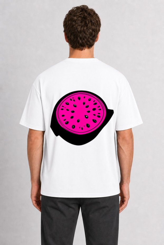 Unisex Dragon Fruit Modern Print T-Shirt - White