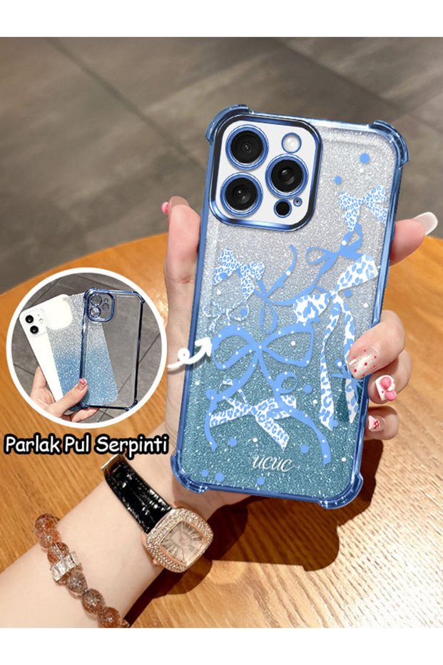 iPhone 15 Pro Max Compatible Transparent Four Corner Silicone Coated Glossy Edge Case