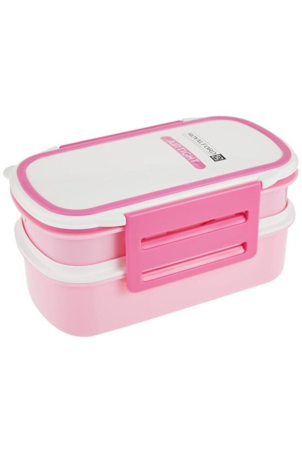 Royalford Double Layer Air Tight Lunch Box – 2 Compartment Leak-Proof & Airtight Lid Rectangular Food Container – Durable, Non-Toxic – Freezer & Dishwasher Safe
