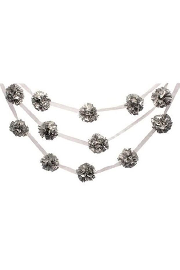 Creative Converting Glitz Silver Garland Foil Pom Pom,