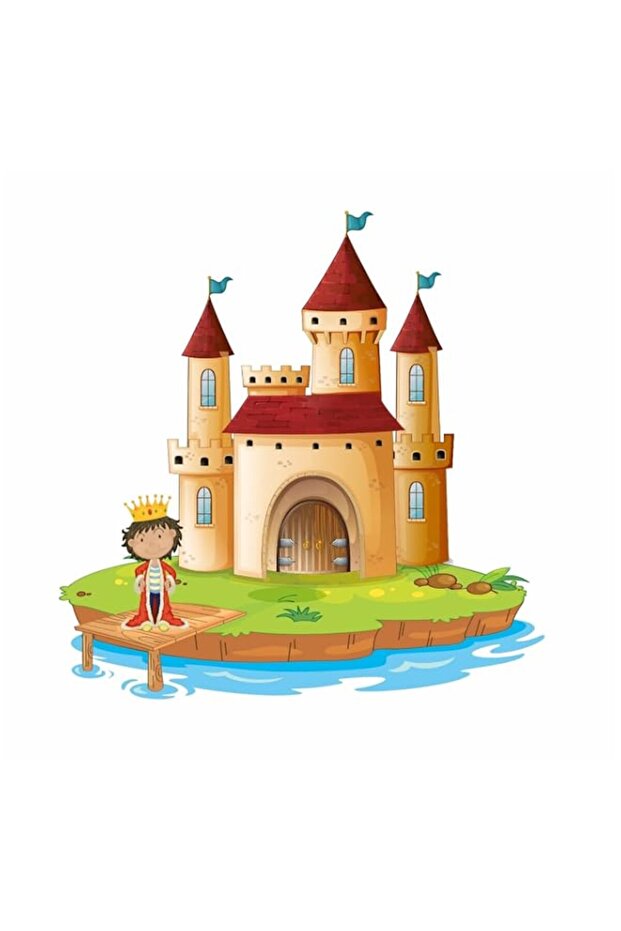 Asmi Collections Wall Stickers Prince at a Castle Near River