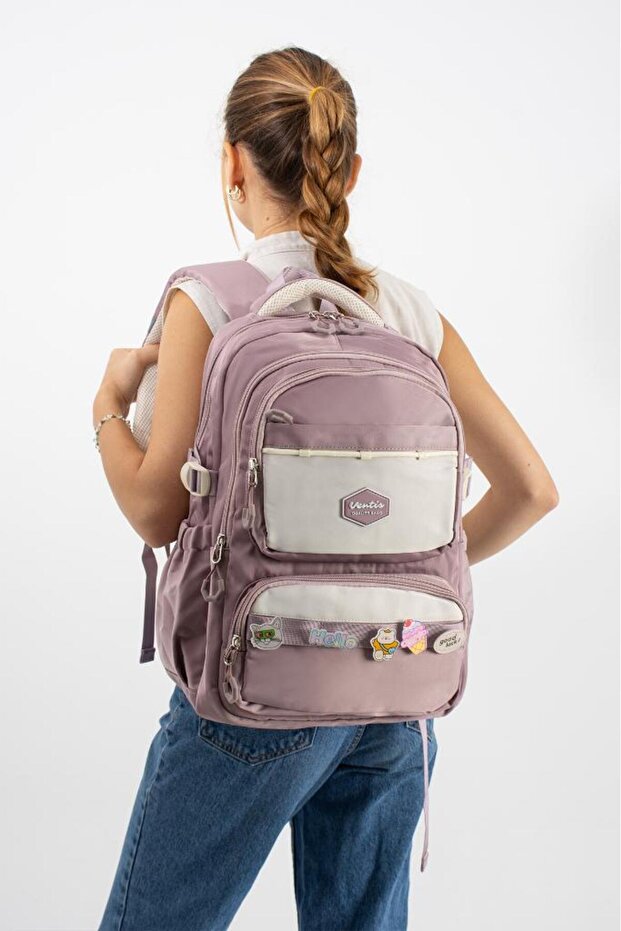 Ventis Unisex School Bag High School Middle School Backpack 43*30 cm Waterproof Fabric Multi-Pocket Vnt1-B