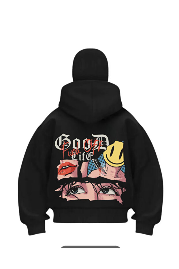 Ninja Printed Oversize Sweatshirt Unisex Hooded Loose Fit Sweatshirt