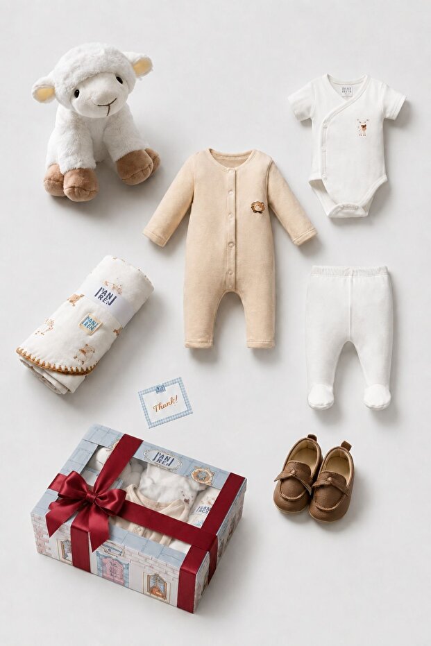 Baby Boy Premium Plush Toy 7 Piece Newborn Jumpsuit Body Blanket Gift Boxed Hospital Release