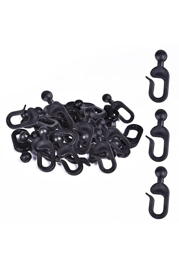 36 Pcs Plastic Hooks for Gazebo Curtains, Mosquito Netting (Black)