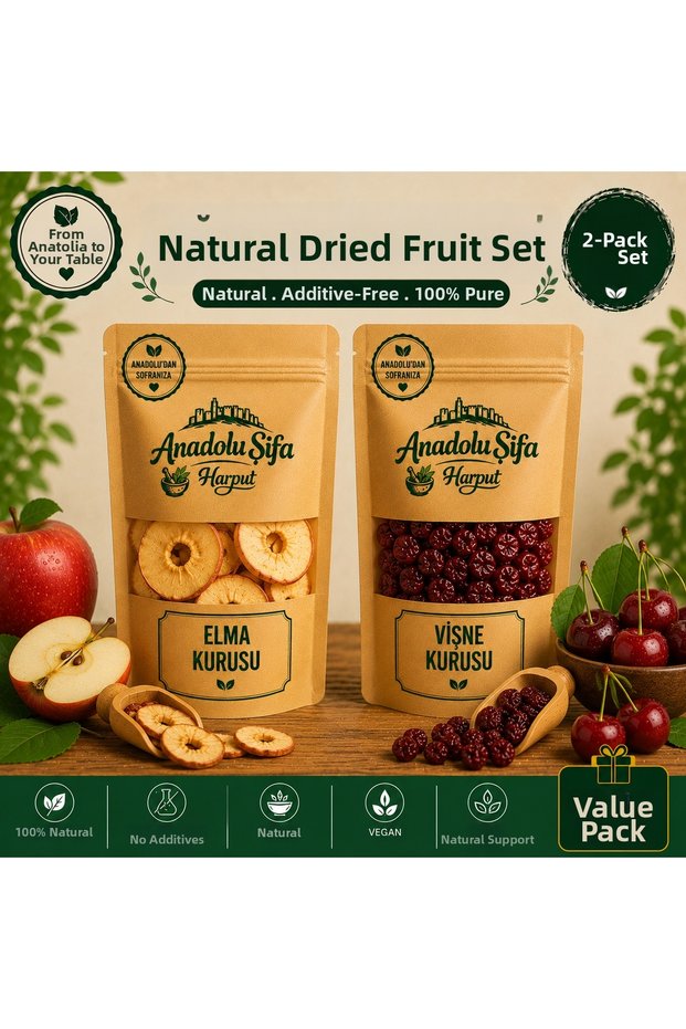 Dried Cherry & Apple for Compassion and Composting 100 Gr X2 Natural and Without Additives