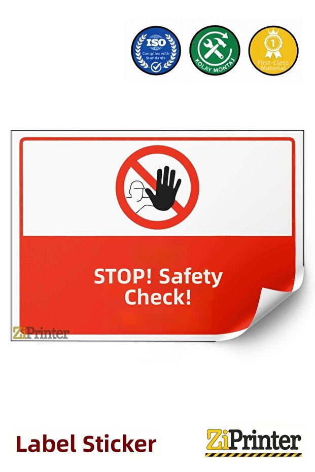 ملصق لافتة تحذيرية للتحكم في الأمان من Dur Safety Control مقاس 35x50 سم