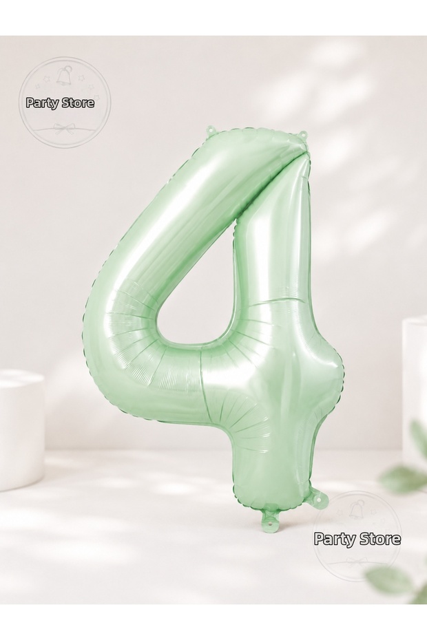 4 Number Foil Balloons 34 Inch 76 cm Retro Green | Helium Compatible Birthday Balloon Party Decoration