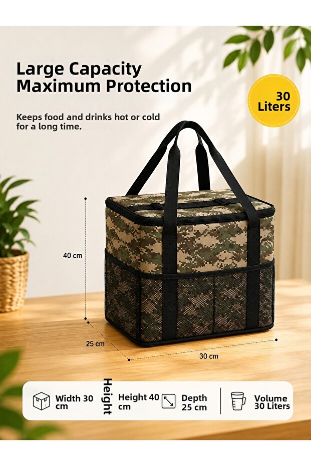 30 Lt. Thermal Cooler Camping and Picnic Bag Thermal Insulated Hanging Bag