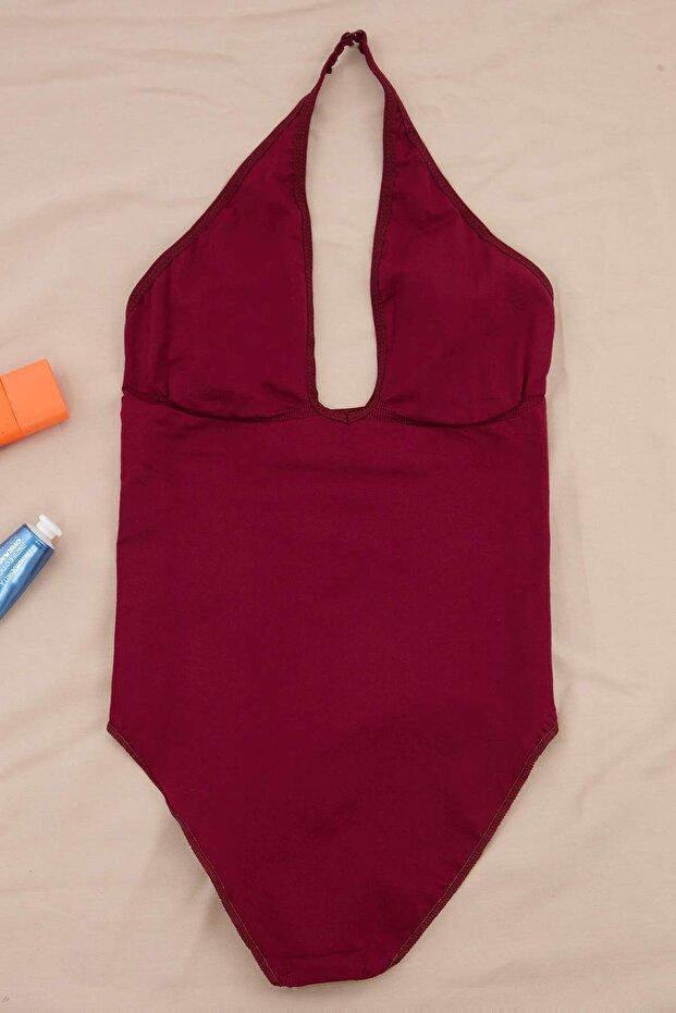 Bordo Seamless/Dikişisz Toparlayıcı/Şekillendirici Çıtçıtlı Örme Body THMSS25BD00004 - 3