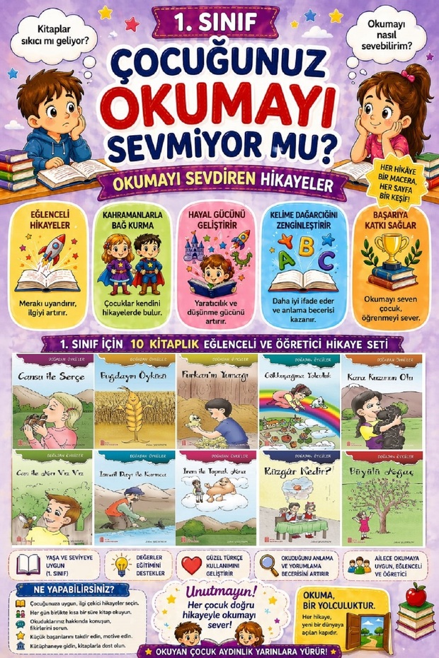 Ata Yayıncılık 1.Sınıf Okumayı Sevdiren 10 lu Hikaye Seti 4