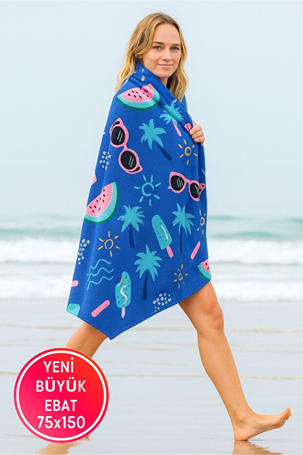 Adult Unisex 70X140Cm Summer Patterned Beach Towel - Bath Towel - Sea Towel