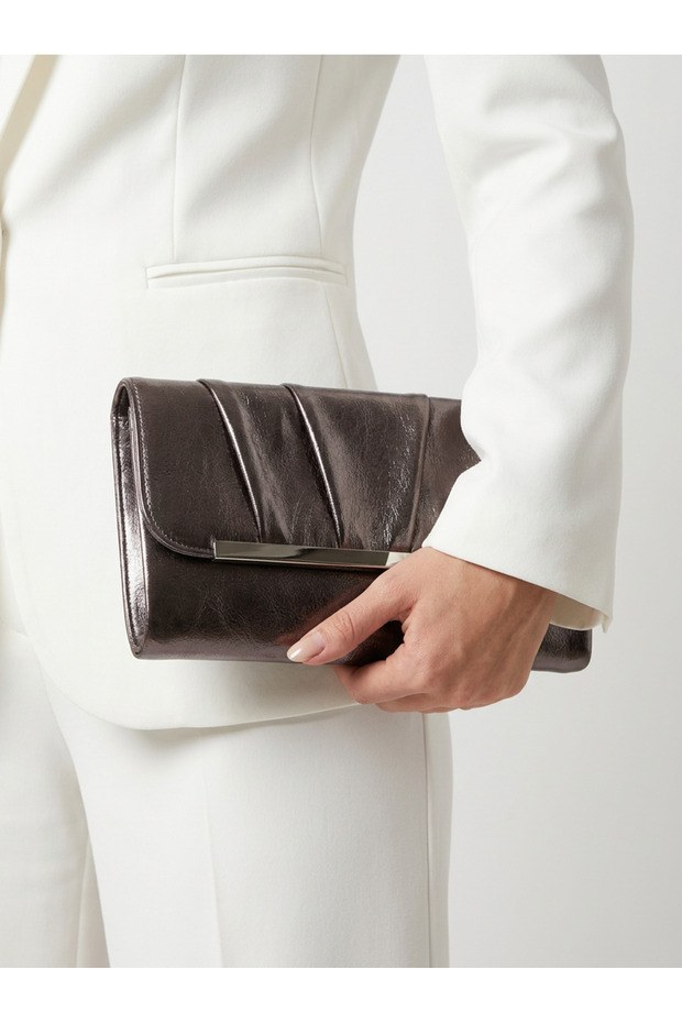 Women's Shiny Portfolio Clutch Bag