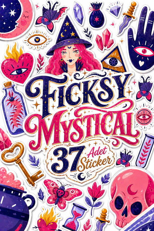 Mystical Sticker Set - 37 Pieces of Label Stickers