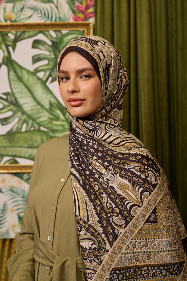 مجموعة New Collections شال ناعم بلون القهوة 3047-12