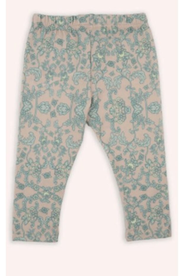 Girl's Floral Printed Tights 3-14 Years Beige
