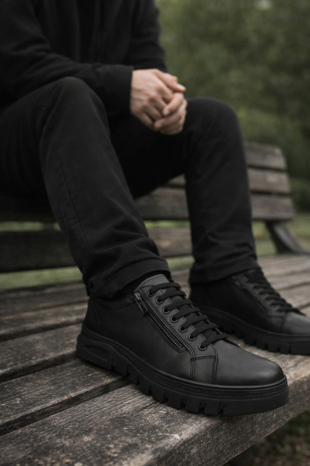 Men's Shoes Casual Genuine Leather Zippered