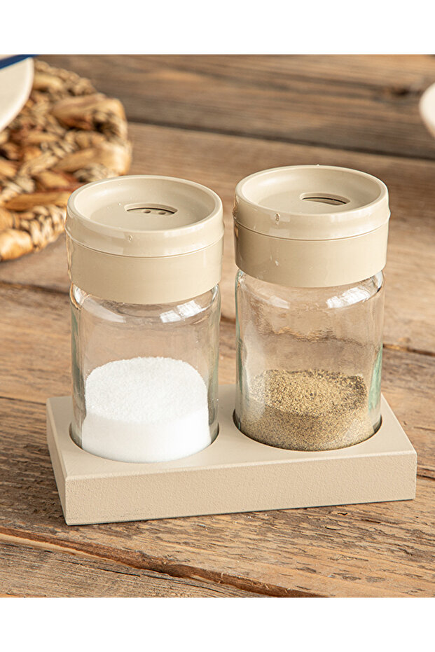 Greta cam 2-piece salt and pepper shaker set 105 ml dark beige