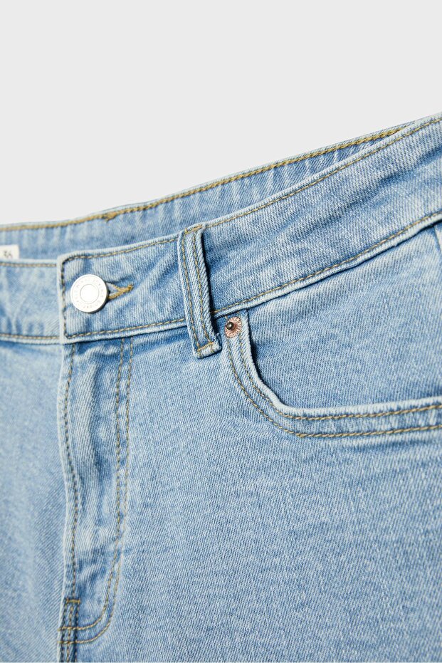 Slim mom fit şort - 8