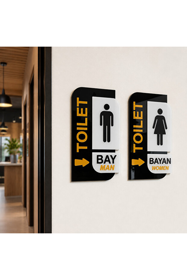 Glossy Plexi WC Mr./Male toilet Direction Sign