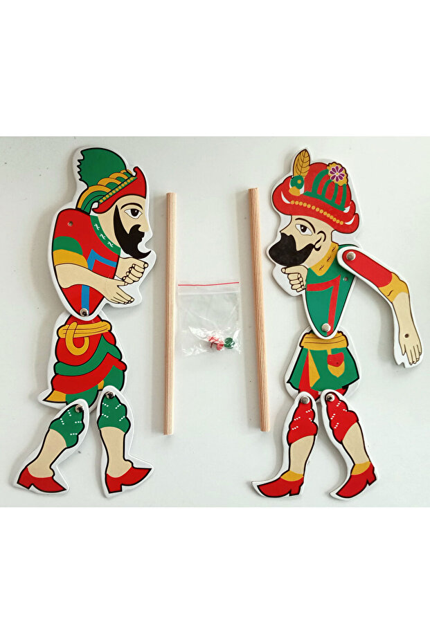 25 cm Boxed - Carousel Hacivat Puppet Set with Movable Joints