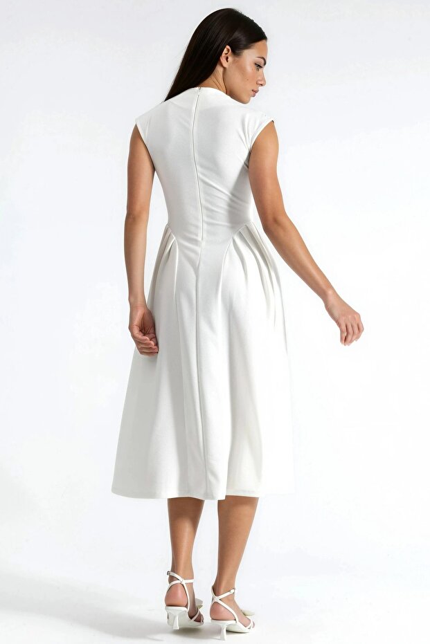 Rochie midi texturată cu panouri BUSEM - 3