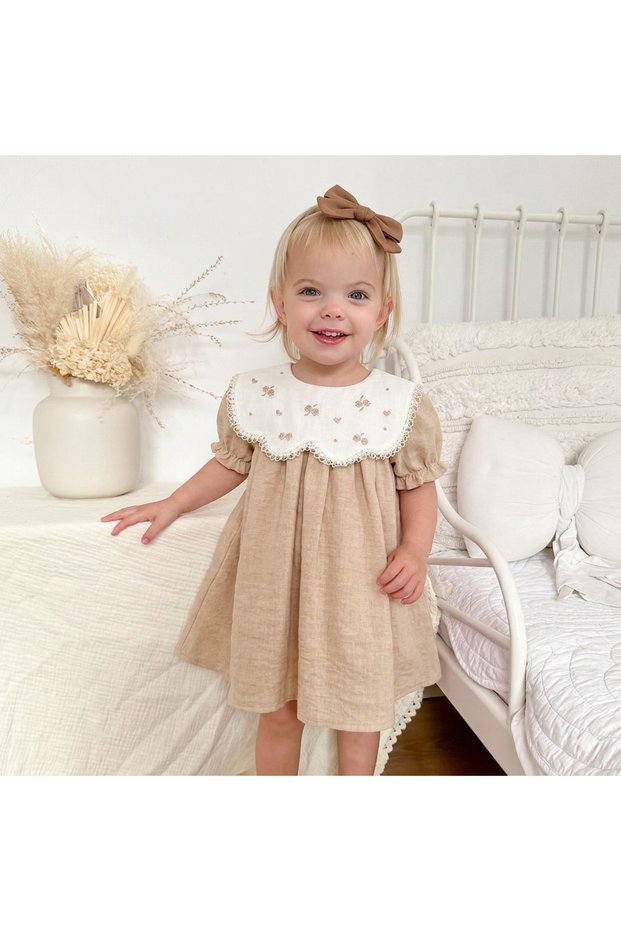 Embroidery Collar Party Baby Girl Summer Dress